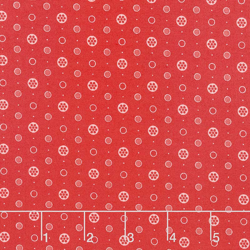 Anna - Buttons Raspberry Yardage