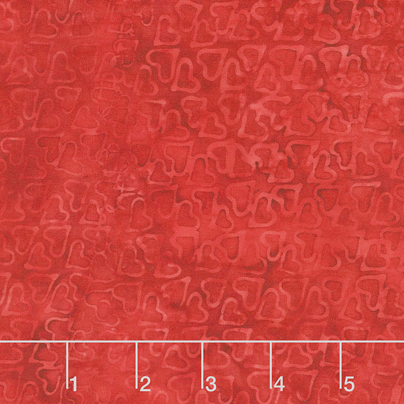 Heart to Heart Batiks - Mini Hearts Cherry Yardage