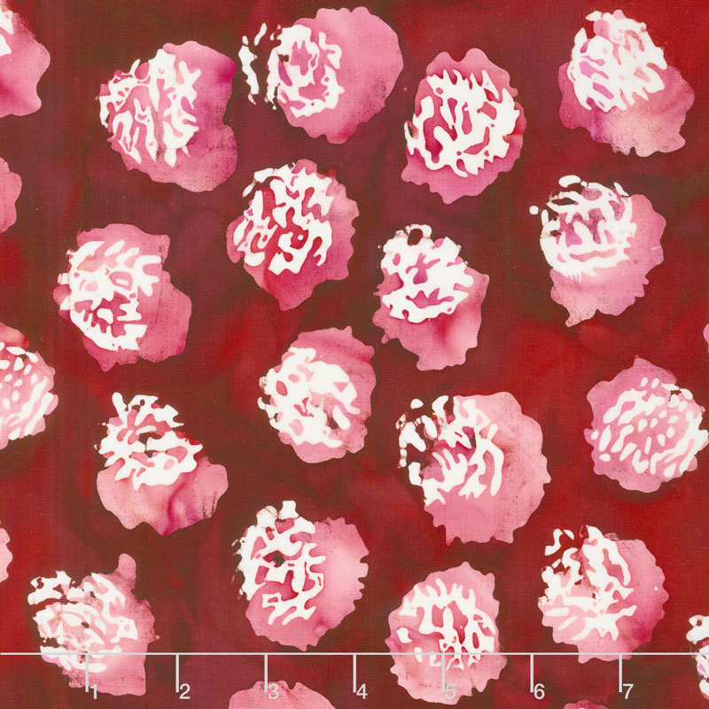Blossom Batiks - Sakura Mini Mums Cherry Yardage