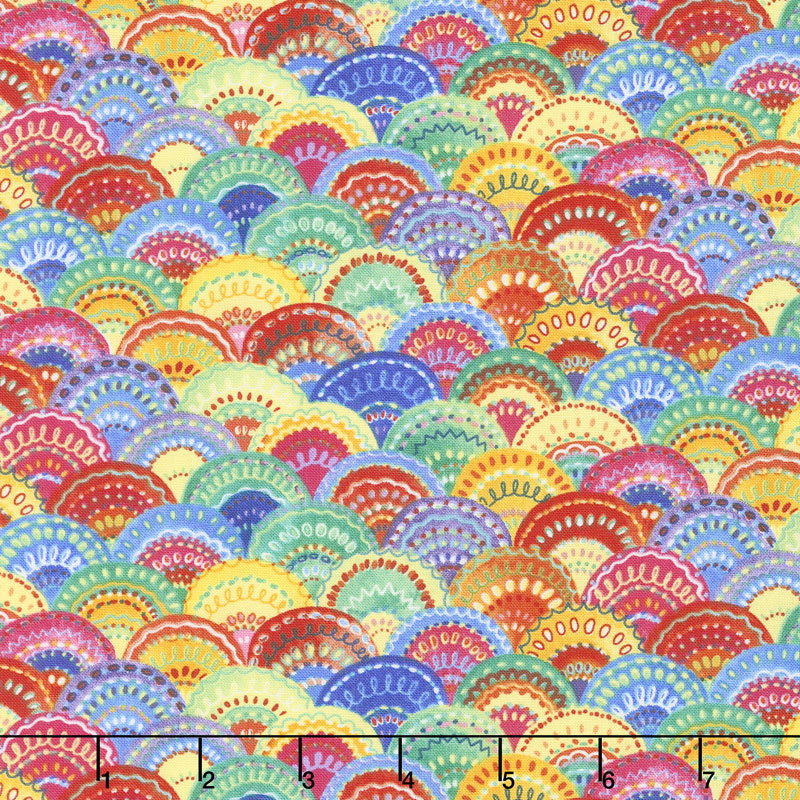Loca Linda - Scallops Yellow Yardage
