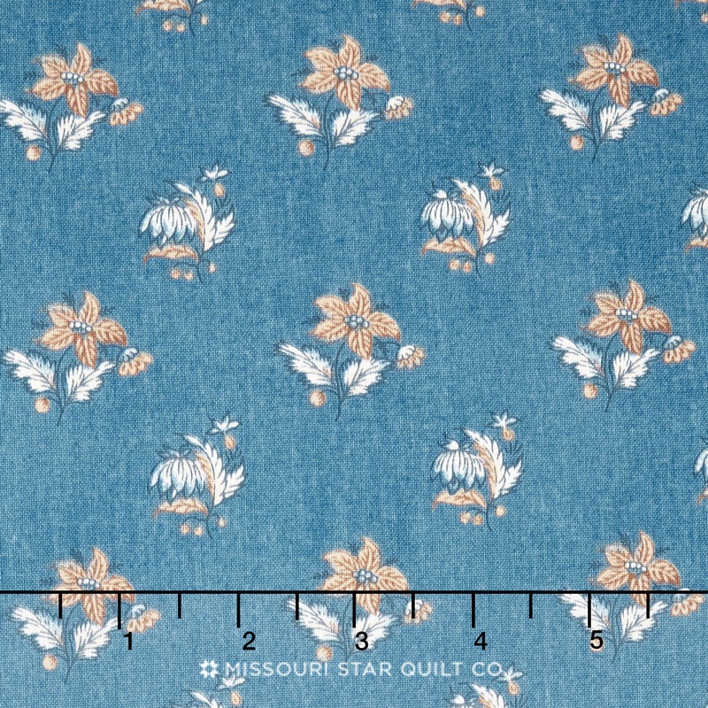 Hamilton - From Eliza Hamilton's Era c. 1770-1790 Spaced Flower Blue Yardage