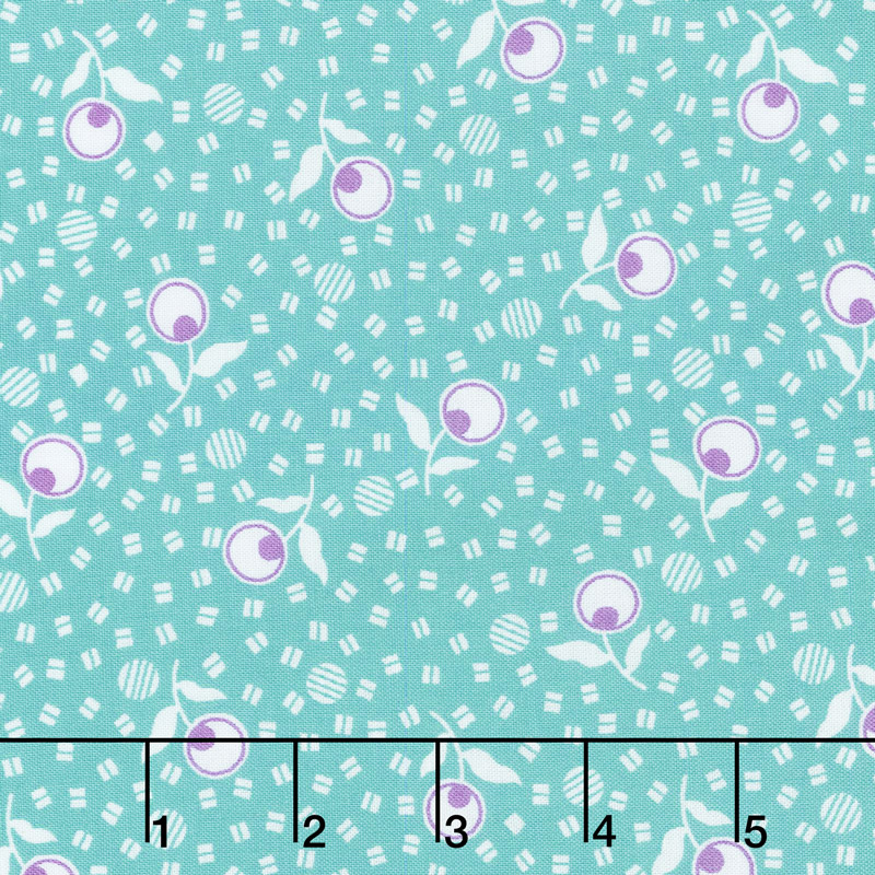 Adeline - Flowers Teal Yardage