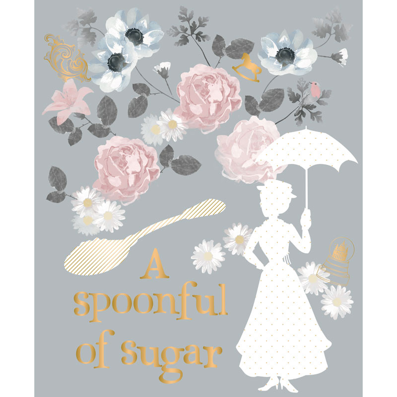 Mary Poppins - A Spoonful of Sugar Grey Metallic Panel