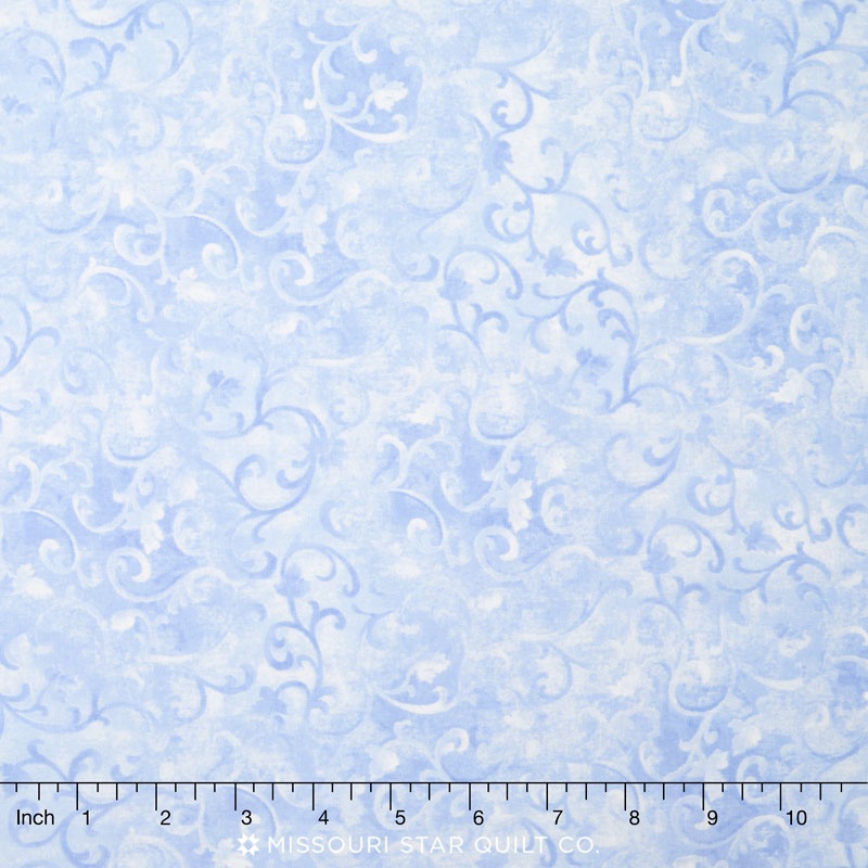 Wilmington Essentials - Sapphire Sky Scroll Light Blue Yardage