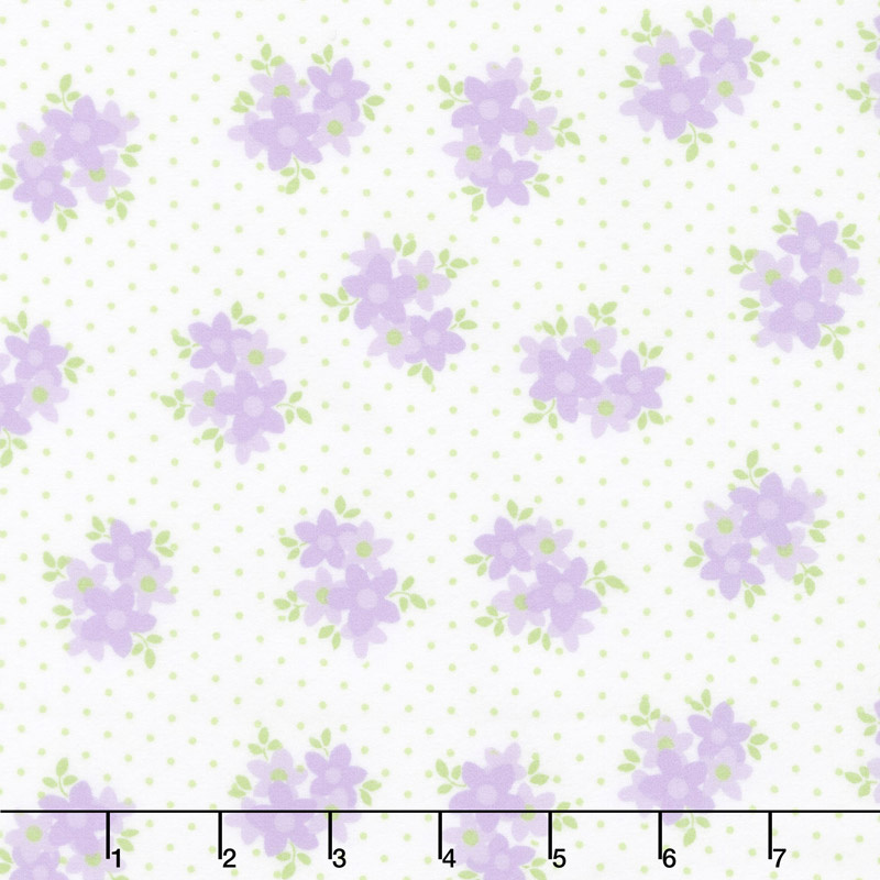 Cozy Cotton Flannels Sweet Flowers Lavender Yardage Robert Kaufman