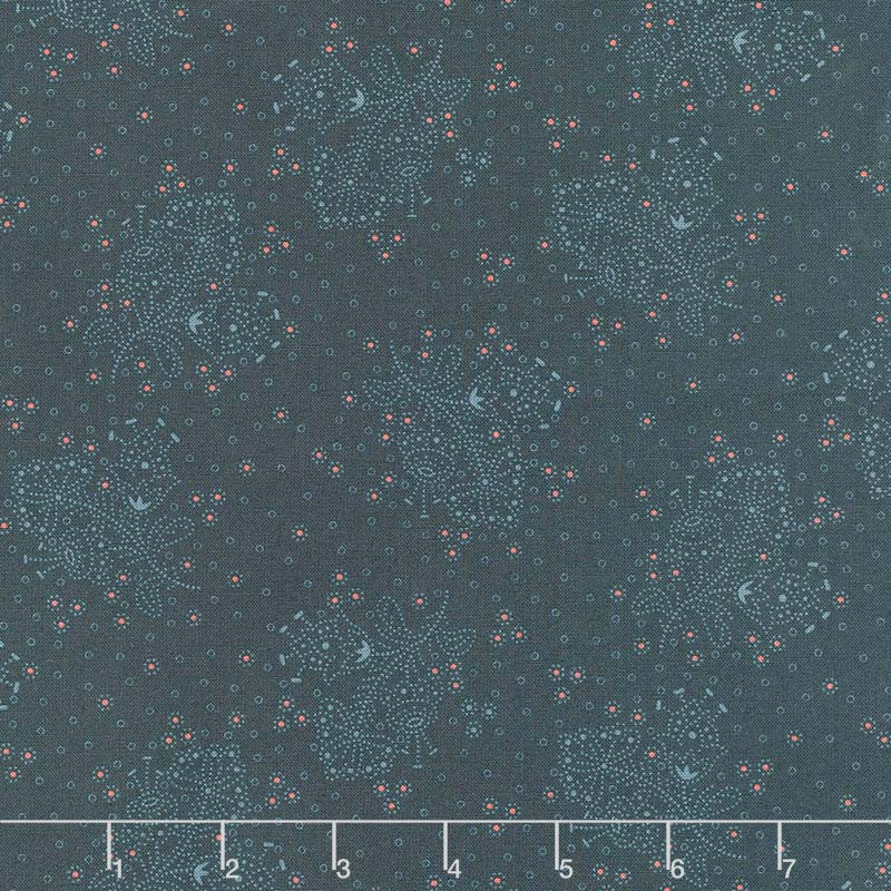 Blush and Blue - Floral Sprays Blue Yardage