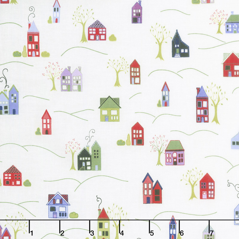 Home Again - Houses White Yardage