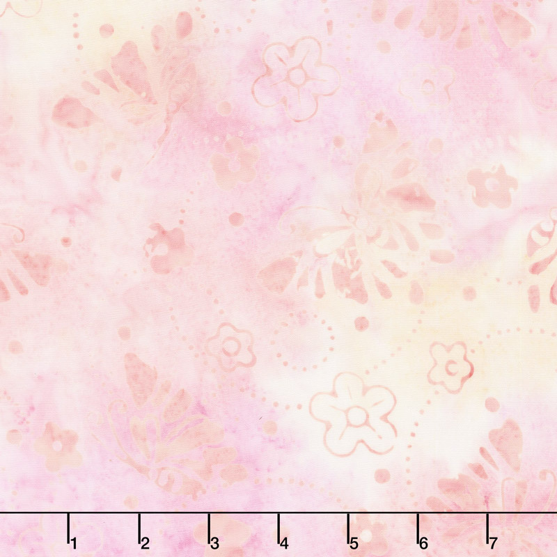 Cherry Sweet Batiks - Butterflies and Rings Light Pink Yardage