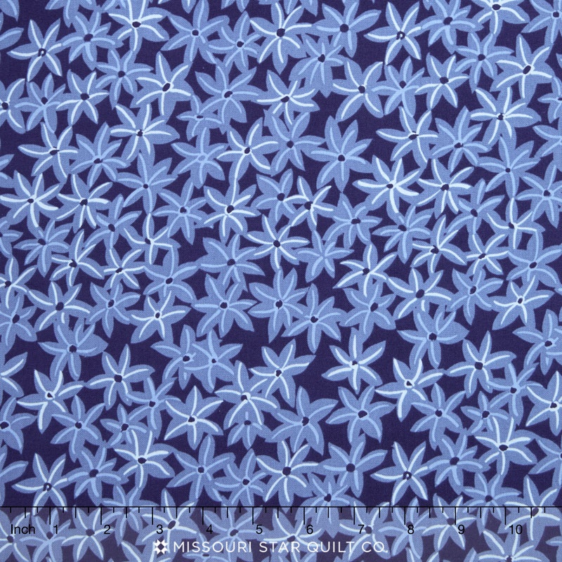 Sea Holly - Starflowers Navy Yardage