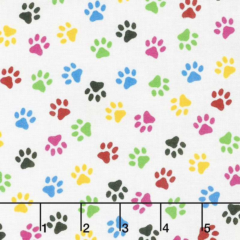 Somebody to Love - Paw Print Multi Yardage
