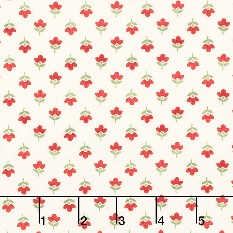 At Home with Bonnie and Camille - Gather Cream Red Canvas Yardage