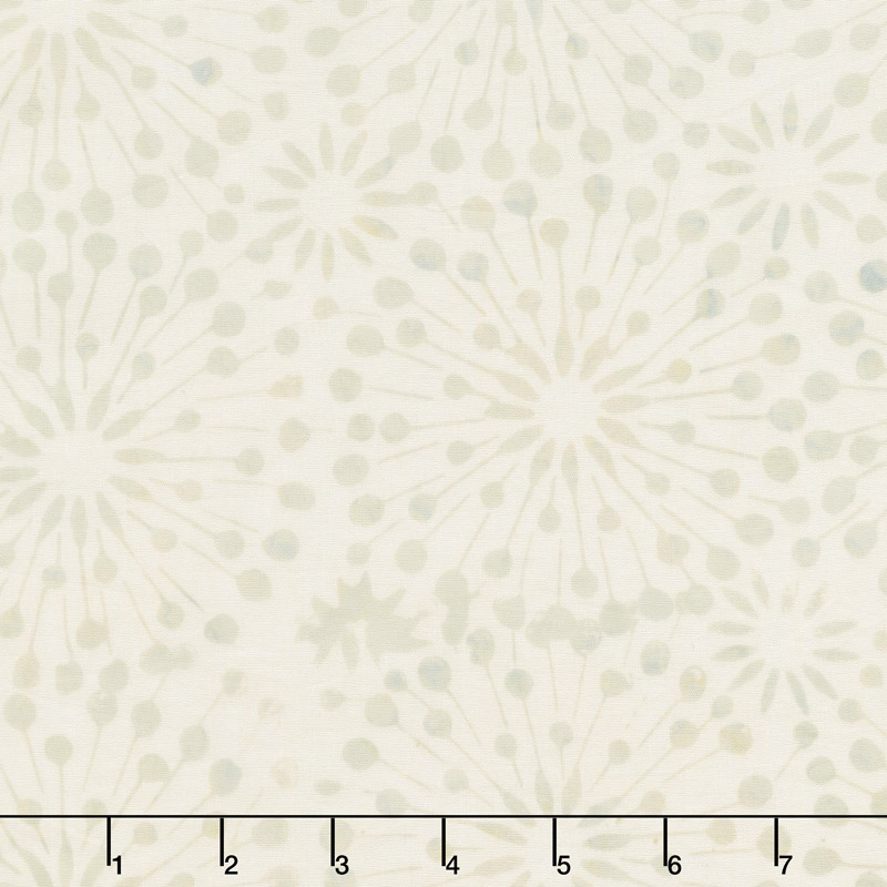 Cream of the Crop Batiks - Dandelion Burst Tan Green Yardage