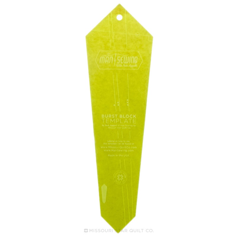 Man Sewing Burst Block Template for 10