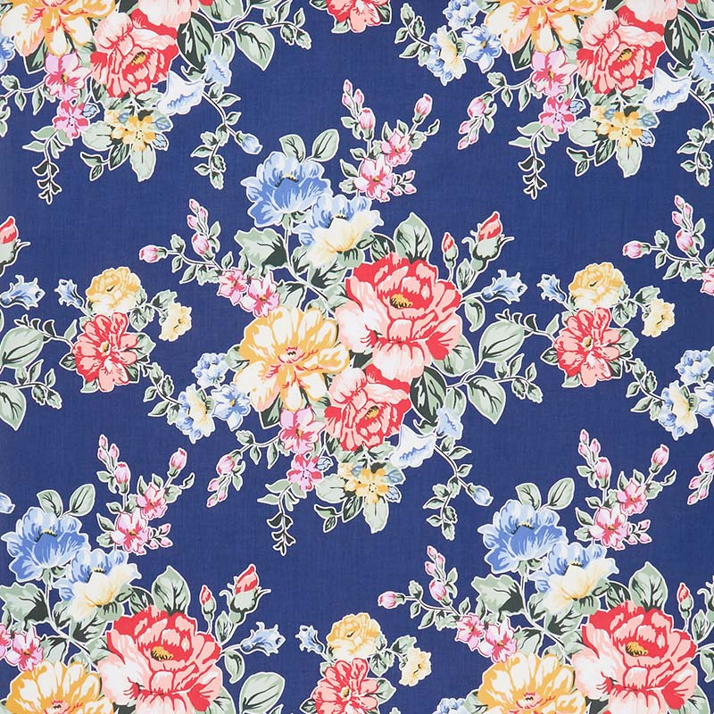 Cherry Lemonade - Large Bouquet Blue Yardage