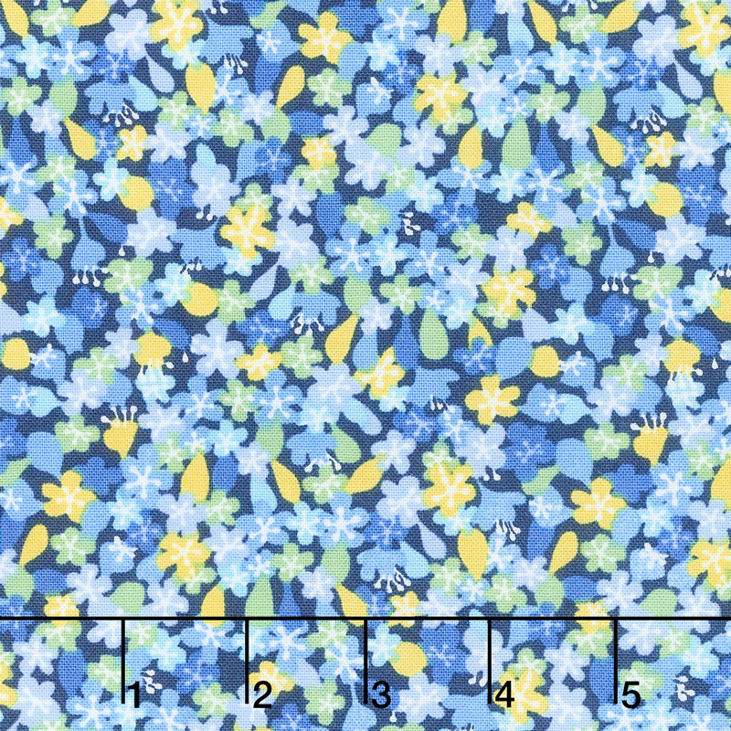 Only You - Star Floral Blue Yardage