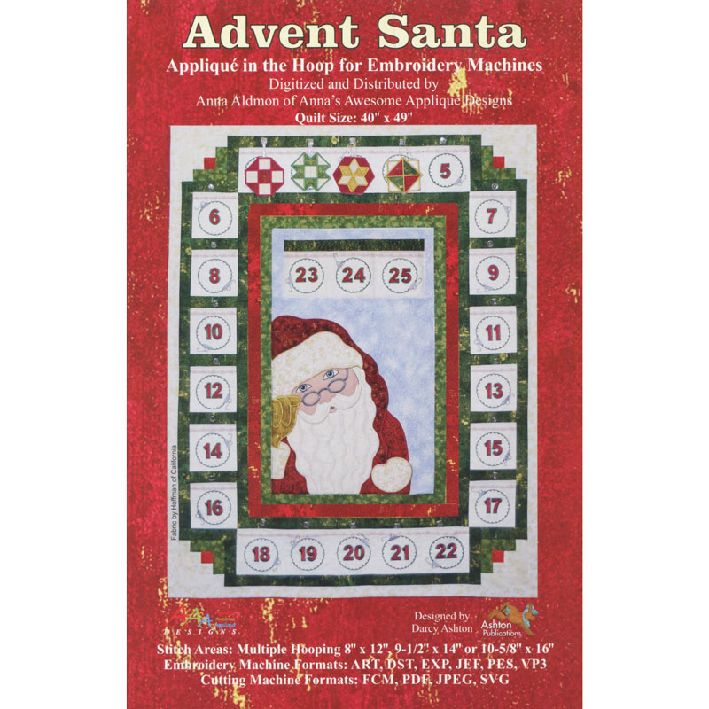 Advent Santa Machine Embroidery Designs Pattern