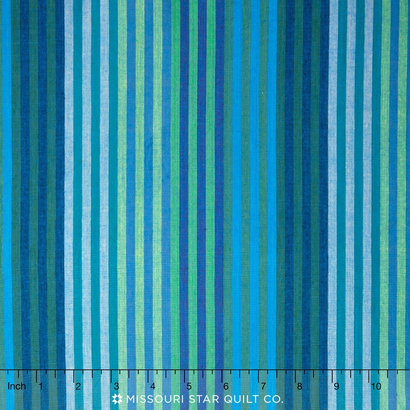 Kaffe Wovens - Caterpillar Stripe Blue Yardage