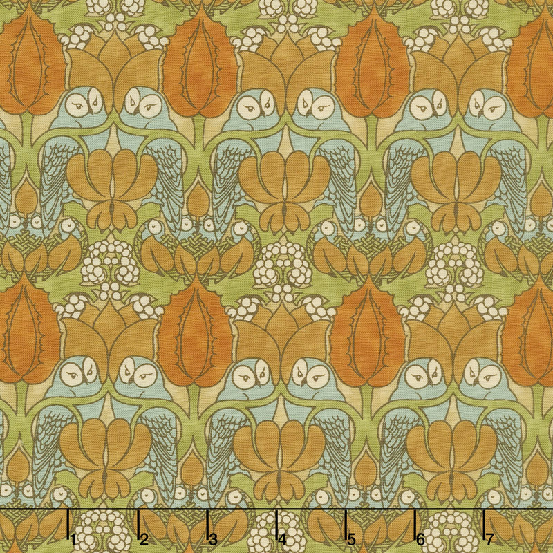 Voysey - The Owl 1897 Gold Yardage