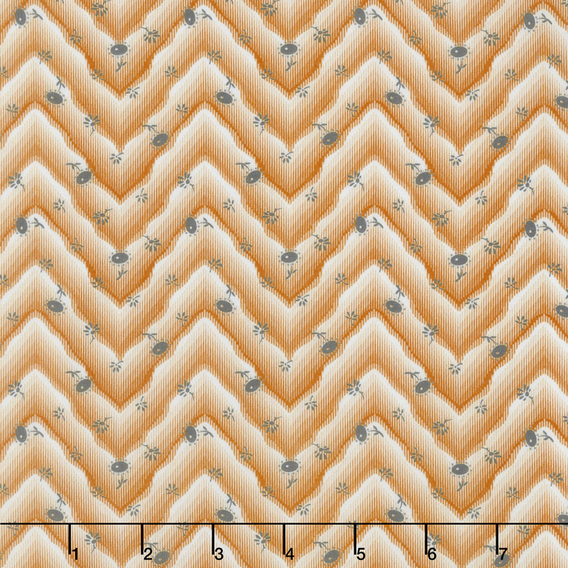 Floral Hues - Chevron Yellow Cotton Lawn Yardage
