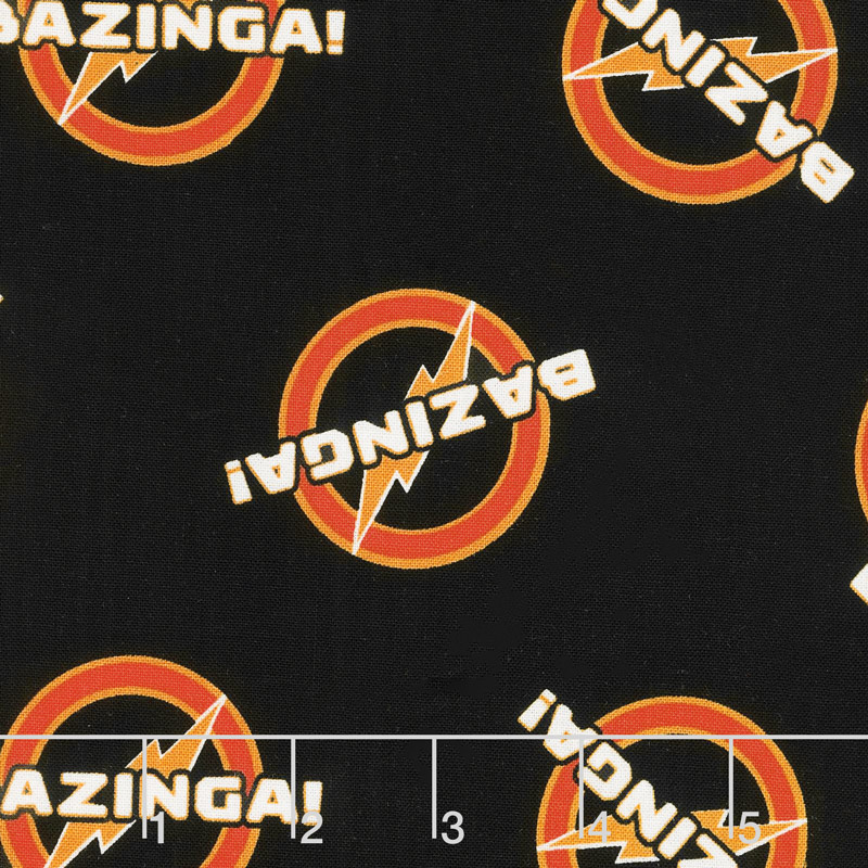 The Big Bang Theory - Bazinga in Black Yardage