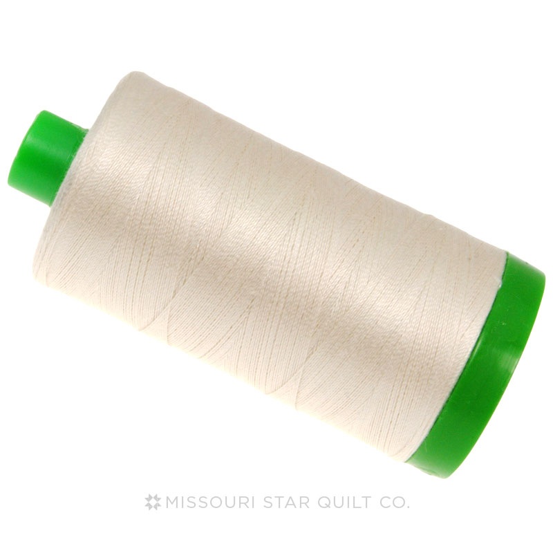 Aurifil 40 WT 100% Cotton Mako Large Spool Thread - Silver White