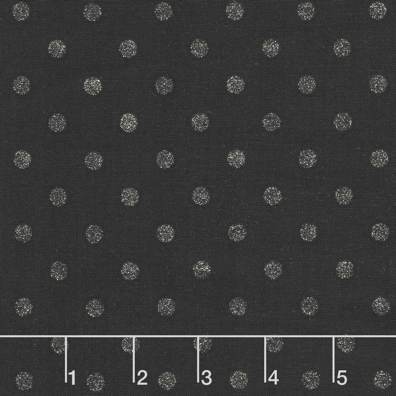 Shiny Objects - Precious Metals Spot On Radiant Black with Black Glitter Yardage