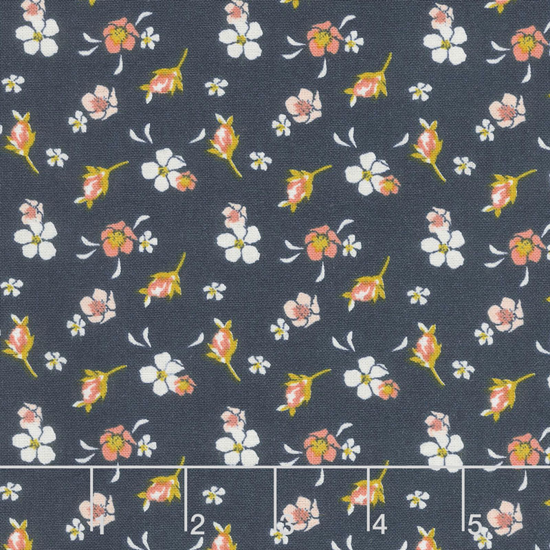 Golden Days - Floral Navy Yardage