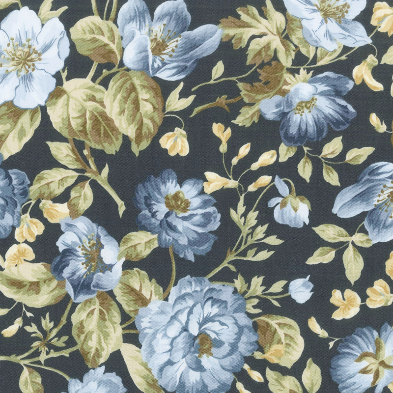English Countryside - Focal Floral Navy Yardage