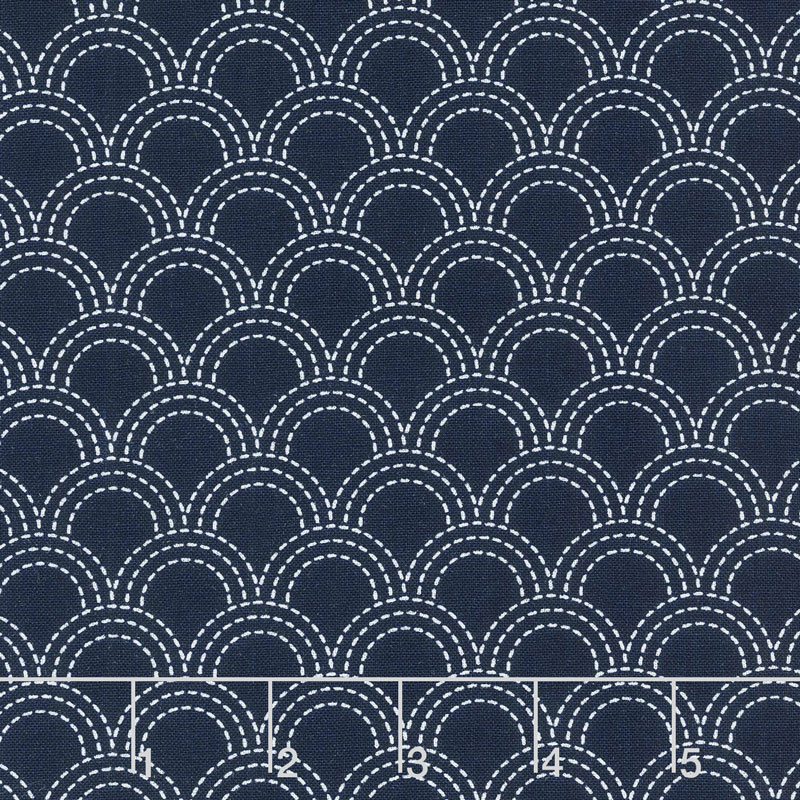 Something Borrowed - Scallops Navy Yardage
