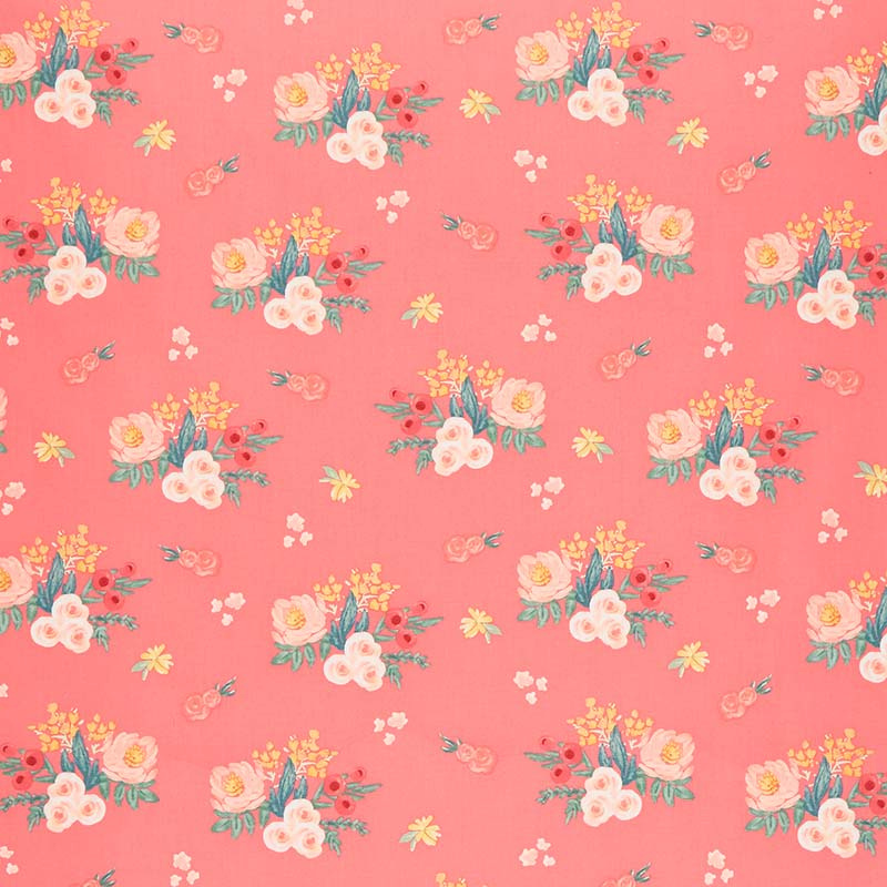 Flower Market - Main Coral Yardage