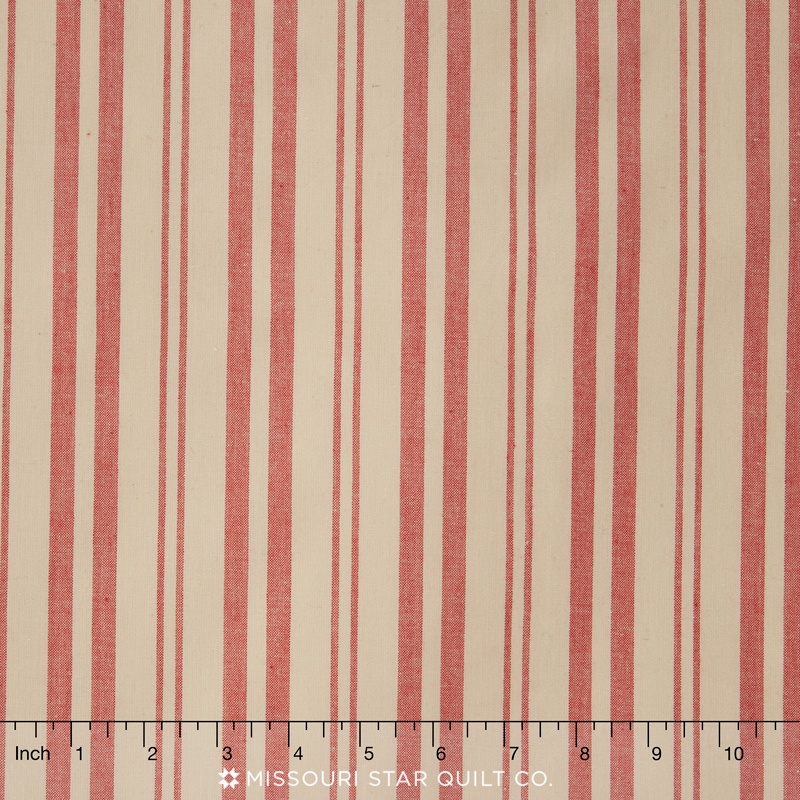 Petite Cotton Woven Rouge Wide Stripe Yardage French General Moda