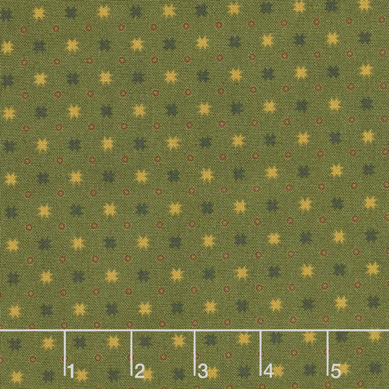 Wit & Wisdom - Stars and Rings Green Yardage