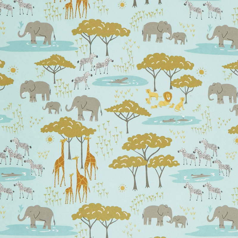 Safari Life - In the Native Aqua Yardage