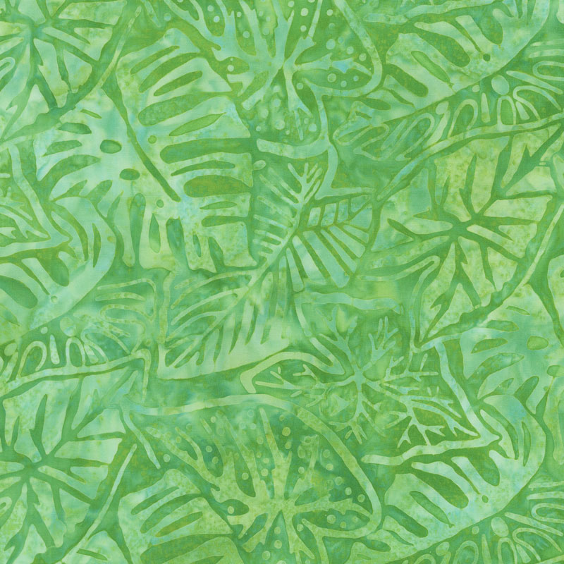 Artisan Batiks - Totally Tropical Leaves Island Green Yardage