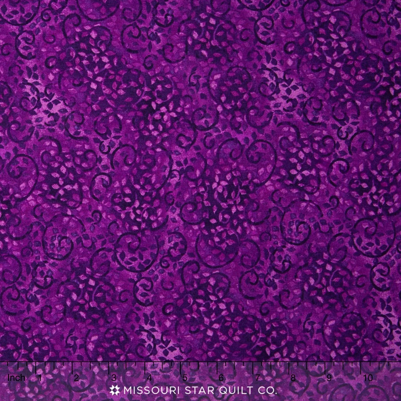 Wilmington Essentials - Amethyst Royale Leafy Scroll Dark Purple Yardage