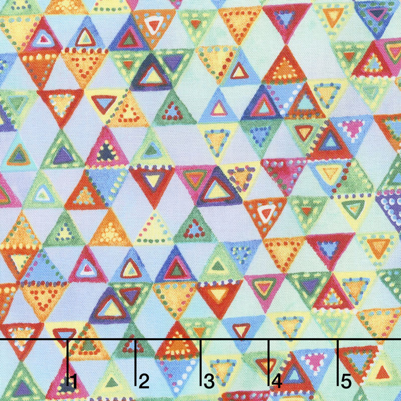 Loca Linda - Triangles Blue Green Yardage