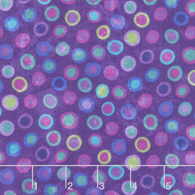 X's and O's - Wild Orchid Fruit Loops Purple Multi Yardage