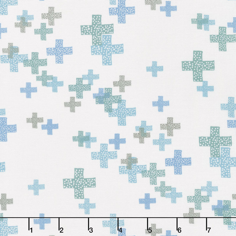 Modern Backgrounds Colorbox - Pluses Fog Teal Yardage