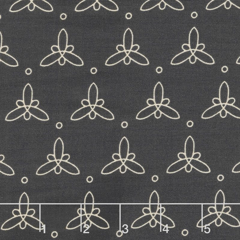 Gypsy - Tri Petals Charcoal Yardage