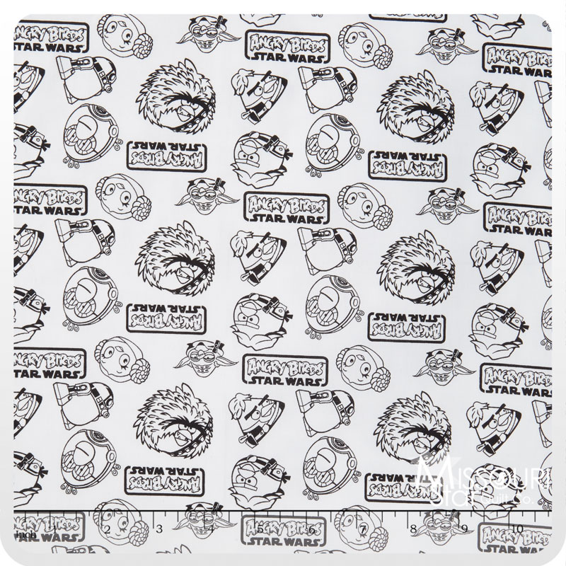 Angry Birds - Star Wars Outlines White Yardage
