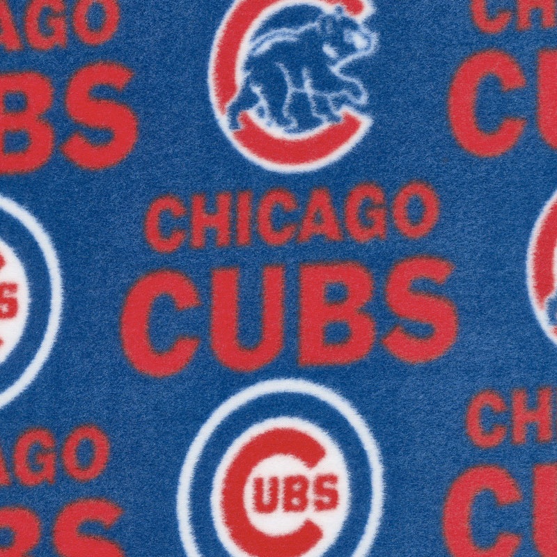 MLB Fleece - Chicago Cubs Blue/Red Yardage