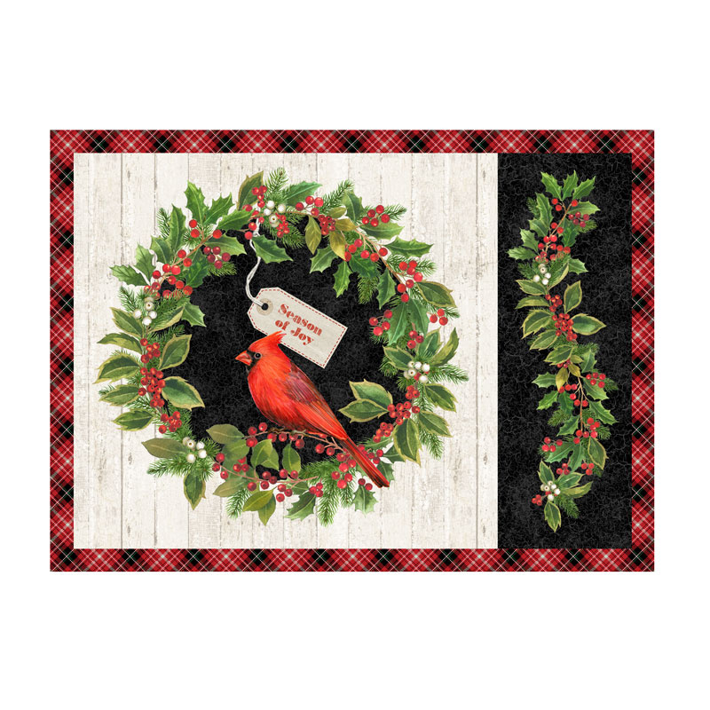 Cardinal Woods - Place Mat Cream Multi Digitally Printed Panel