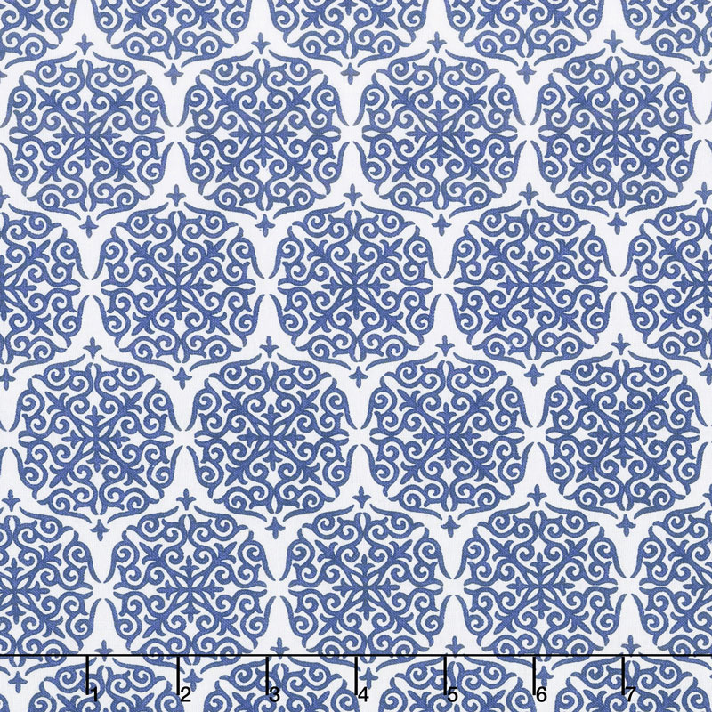 Fruitful Pleasures - Damask Navy Yardage