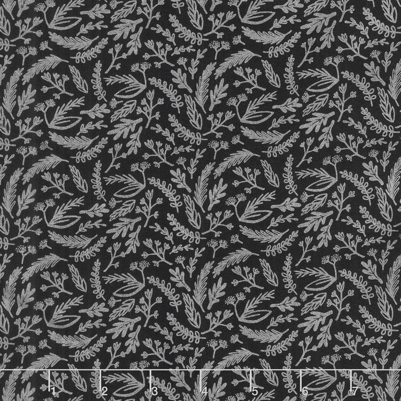 Juniper - Sprigs Gray Metallic Yardage