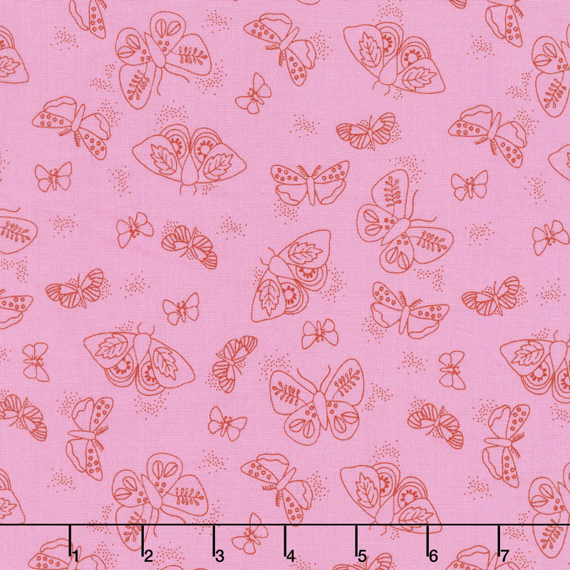 Wild Bouquet - Moths Pink Yardage