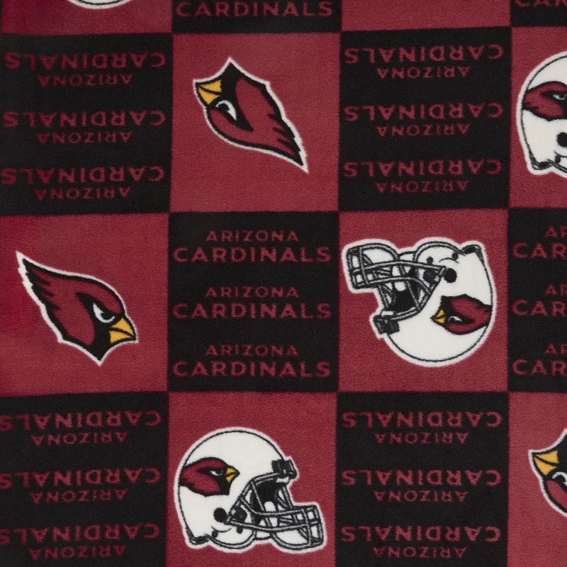 NFL Fleece - Arizona Cardinals Red/Black Yardage