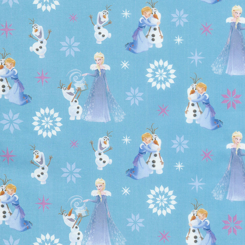 Disney Olaf's Frozen Adventure - Winter Wonderland in Teal Yardage