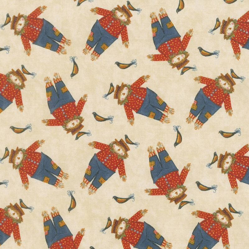 Give Thanks II - Scarecrow Cream Yardage