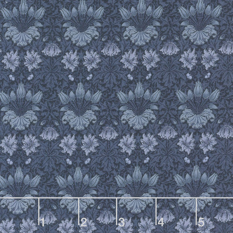 May Morris Studio - Tulip 1900 Indigo Yardage