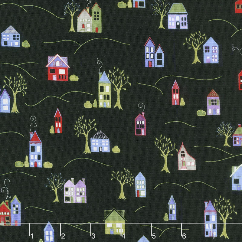 Home Again - Houses Black Yardage